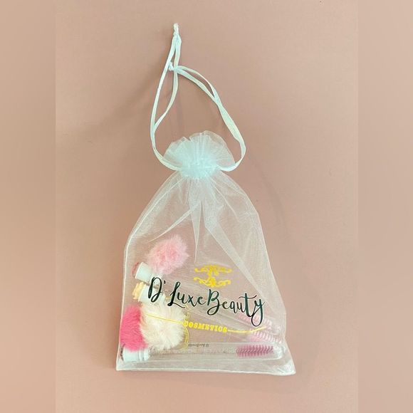 3pcs Tube Eyelash Brush/Spoolie with Furball & Gold Keychain | Mascara Wand - Picture 4 of 6